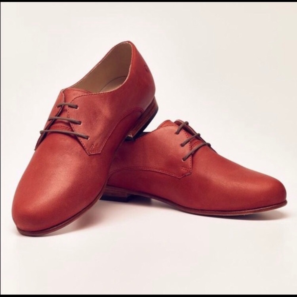 Nisolo Oliver Oxfords | 9.5, Orange / Red Leather